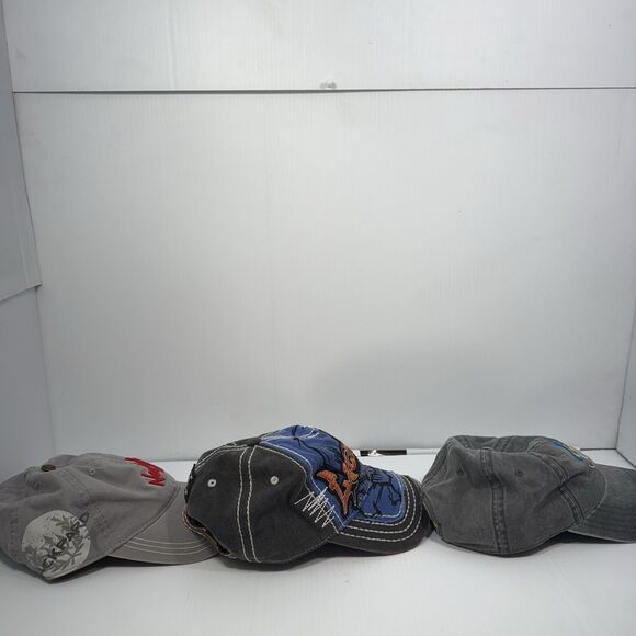 Lot Of 3 Women's Distressed Hats Truckers Caps - NYC-lackpard-blessed-EUC - Picture 3 of 12